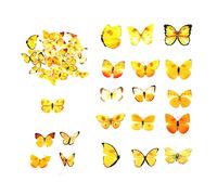 Jagowa 40 Pcs Butterfly Stickers Set, Vintage Natural Transparent Waterproof Decals for Scrapbook Diary Cards DIY Crafts (Golden)
