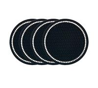 Jagowa 4PCS Bling Car Cup Coasters Rhinestone Car Cup Holder Anti Slip 2.75inch Car Interior Accessories(Black)