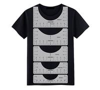 Jagowa 5 Pcs T-Shirt Ruler Guide Alignment Tool - Transparent PVC Round Neck Calibration Sewing Guide