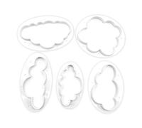 Jagowa 5PCS Cloud Cookie Cutter Set - Cake Decoration Baking Accessory with Fondant Embossing Tool for DIY Handmade Craft