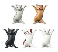 Jagowa 5PCS Pets Cat Pencil Holder Dancing Cats Holder Creative Interesting Home Decoration Ornaments