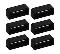 Jagowa 6 Pack Watch Strap Holder Loops - 20mm/22mm Black Silicone Fastener Rings for Smartwatch Band Replacement