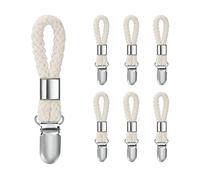 Jagowa 6 Pcs Cotton Rope Bath Towel Clip Anti-rust Metal Bathroom Hanging Clip for Home and Kitchen Cabinets