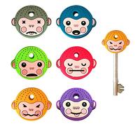 Jagowa 6PCS Cartoon Soft Glue Monkey Key Flexible Key Monkey Key Cover Protective Glue Key for Easy Identification of House Keys (6 Colors)