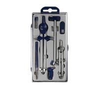 Jagowa 7-Piece Geometry Set with School Compass, Math Drafting Dividers, Center Wheel, and Woodworking Tools; Ideal for Students and Engineers