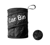 Jagowa Collapsible Car Bin,Portable and Waterproof Trash Can for Vehicles, Multifunctional Hanging Rubbish Bin with Garbage Bag - Black.
