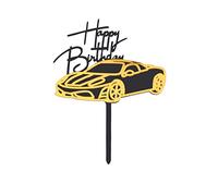 Jagowa Creative Cake Topper, Acrylic Black and Gold Motorbike Sports Car Birthday Cake Toppers Cake Decorations for Boys Men (Sports Car)