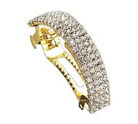 Jagowa Hair Slides Crystal Rhinestone Ponytail Hair Clips (Gold)