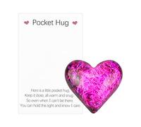 Jagowa Pocket Hug Token, A Little Pocket Hug Heart with Card and Box, Keepsake Ornament for Friends Warm Gifts for Birthday Valentine’s Day (Purple)