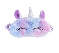 Jagowa Unicorn Eye Mask Cute Soft Plush with Silk Back 3D Blindfold Cartoon Color Sleeping Eye Patch for Girls, Women, Men, Kids (Purple)