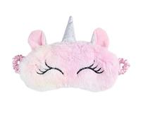 Jagowa Unicorn Eye Mask - Cute Soft Plush with Silk Back, 3D Cartoon Blindfold for Girls, Women, Men, Kids - Pink Sleeping Eye Patch
