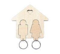 Jagowa Wooden Couples Key Holder Wall Plaque Home Key Ring Key Hook Decorative Keys Organiser Home Accessories Valentine's Gifts