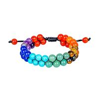 JAGPAROVA Chakra Bracelet - Good Luck Crystals - Gemstone Bracelets - Crystals Bracelet - Beaded Bracelets - Crystals And Gemstones - Chakra Crystal Bracelet - Reiki Gifts (seven chakra Double layer)