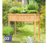 Jagram Elevated Wooden Planter Home Garden Larch H83X40X80Cm