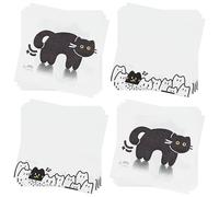 Jagrove 80 Count Disposable Paper Party Napkins 2 Ply Kitten Print Decorative Beverage Guest Luncheon Dinner Cocktail Napkins for Cat Animal Themed Party, 6.5X6.5 Inches Folded