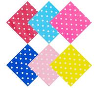Jagrove Cocktail Napkins 120 Pack 2 Ply Beverage Luncheon Dinner Paper Napkins with Polka Dots Disposable Rainbow Napkins for Party Favors Tableware Decoration, 6 Colors, 6.5X6.5 Inches Folded
