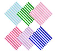 Jagrove Cocktail Napkins 120 Pack 2 Ply Beverage Luncheon Dinner Paper Napkins with Stripe Pattern Disposable Rainbow Napkins for Party Favors Tableware Decoration, 6 Colors, 6.5X6.5 Inches Folded