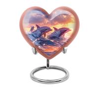 JAGSHASHI Dolphin Urn for Ashes - Heart Urn for Human Ashes - Urns for Ashes Adult Female - Ashes Urn - Cremation Urns for Burial - (Size - 3 inch pack of 1)