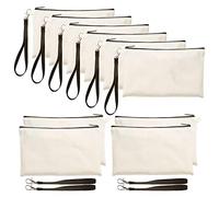 JAGTRADE Makeup Bag 10Pcs Sublimation-Blank Bags with Wrist Strap Sublimation-Makeup Bags for Heat Transfer DIY Custom Makeup Pouch Pen Bag