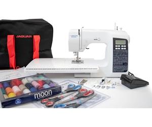 Jaguar 200SQ Computerised Sewing Machine, 200 Stitches, 9 Buttonholes, Includes Large Accessories Bundle