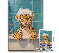 Jaguar Bath Time 1000 Piece Jigsaw Puzzle for Teenagers Interactive Logical Thinking Game Ideal Memorable Occasion Gift Size 50x75cm