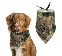 Jaguar Cat on Tree Trunk Waterfall Dog Bandana Triangle Pet Bandanas Adjustable Pet Scarf Breathable Comfort Dog Scarf Cute Soft Puppy Scarfs Washable Daily Handkerchief Cats Scarves