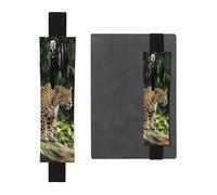 Jaguar Cat On Tree Trunk Waterfall Elastic Band Pen Holder Detachable Pu Leather Pen Sleeve Pouch Journal Pencil Holder Pencil Case Office Supplies Gift For Hardcover Journals Notebooks Planners