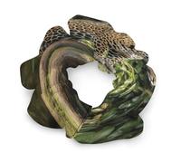 Jaguar Cat on Tree Trunk Waterfall Scrunchies for Women No Damage Hair Ties Big Elastic Ponytail Holder Gentle On Hair Scrunchies Stylish Hair Accessories Soft Hair Bands Cute No-Crease Pony Tail