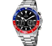 JAGUAR J888/4 Connected Collection, 45.7 mm Black Case with Steel Strap for Men