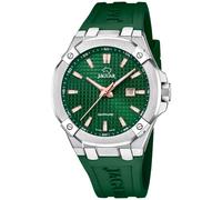JAGUAR Men's Watch J1010/3 Diplomatic Stainless Steel Case 316l Silver Green Rubber Strap, strip