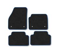 Jaguar E-Pace (2017-2021) Car Mats Accessories Tailored Fit Carpet Floor Mats Non Slip Blue Trim Full Coverage Compatible Accessory Granulated Backing Front Rear Set Anti Slip Hand-Finished Clips