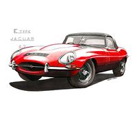 Jaguar E-Type Series 1 Drop Head Coupe Greeting Card A5 Size