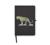 Jaguar Illustration Notebook, Blank Pages, Faux Leather Cover, Planner, Journal, Workbook