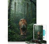 Jaguar in Misty Jungle 1000-piece Jigsaw Puzzles Mindful Game Anxiety Relief Enjoyable Challenge Home Art (50x75cm)