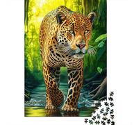 Jaguar in Rainforest 1000 Piece Jigsaw Puzzle for Adults 1000pc Jigsaw Puzzle Set Relaxation Family Decor Gift 38x26cm/1000pcs