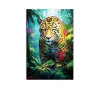 Jaguar in The Jungle Art Poster Canvas Poster Wall Art Decor Print Picture Paintings for Living Room Bedroom Decoration 08x12inch(20x30cm)