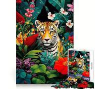 Jaguar Jungle Painting 1000 Pieces Jigsaw Puzzles for Adults Indoor Play Fine Detail Home Activity (38x52cm)