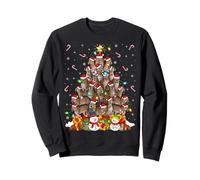 Jaguar Leopard Christmas Tree Lights Santa Hat Funny Xmas Sweatshirt