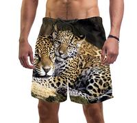 Jaguar Leopard Swim Trunks Swimsuit Beach Surfing Shorts for Men XXL