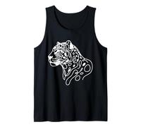 Jaguar Line Art Wildlife Big Cat Portrait Tank Top