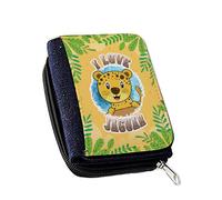 Jaguar Love, Best Gift for Animal Lovers, I Love Jaguars Design, Women’s Denim Coin Wallet.