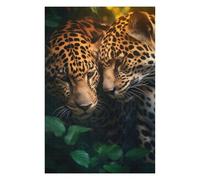 Jaguar Love Romance Hug Wooden Jigsaw Puzzle for Adults, 1000 PCS