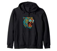Jaguar Maya Aztec Native Mexican Pride Mexican Mythology Zip Hoodie
