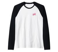 Jaguar Minimalist Red Pink Heart Women Girls Raglan Baseball Tee