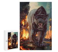 Jaguar of Destruction Decorative Wooden Puzzle, 1000 PCS - Weekend Puzzle Project - to Assemble, Frame And Display