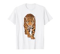 Jaguar Predatory Cat Leopard Value Graphic T-Shirt, Men, White, M