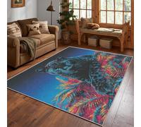 Jaguar Rug, Jungle Animal Leopard Area Rug 80x150cm, Machine Washable Rug for Living Room, Bedroom, Non Slip Soft Carpet, Wildlife Home Decor & Gifts D#1123