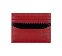 JAGUAR Slim Leather Credit Card Holder, 8 Compartments, Red