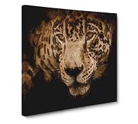 Jaguar Stalking Prey Canvas Print | Gallery Wrapped 30mm Frame Wall Art | 14x14 inches | Ready to Hang | Modern Picture | Living Room Bedroom Lounge Office