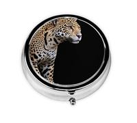 Jaguar Stripes Mini Round Pill Box, can be Put into Wallet, Pocket, Light and Convenient, 3 Compartment Pill Box, Portable Pill Box,